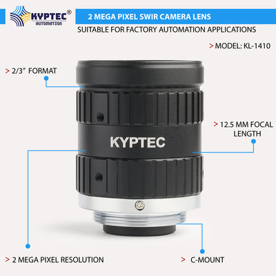 12.5 MM SWIR Camera Lens with 2 MegaPixel & 2/3" Format Lens